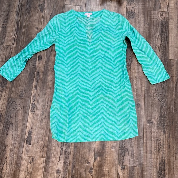 Lilly Pulitzer Dresses & Skirts - Lilly Pulitzer women’s blue green chevron dress size small